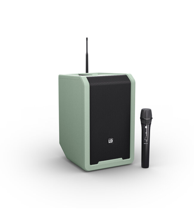 LD Systems ANNY 8 HHD Draagbare 8 Inch accu speaker met 1 draadloze microfoon Adventure Green