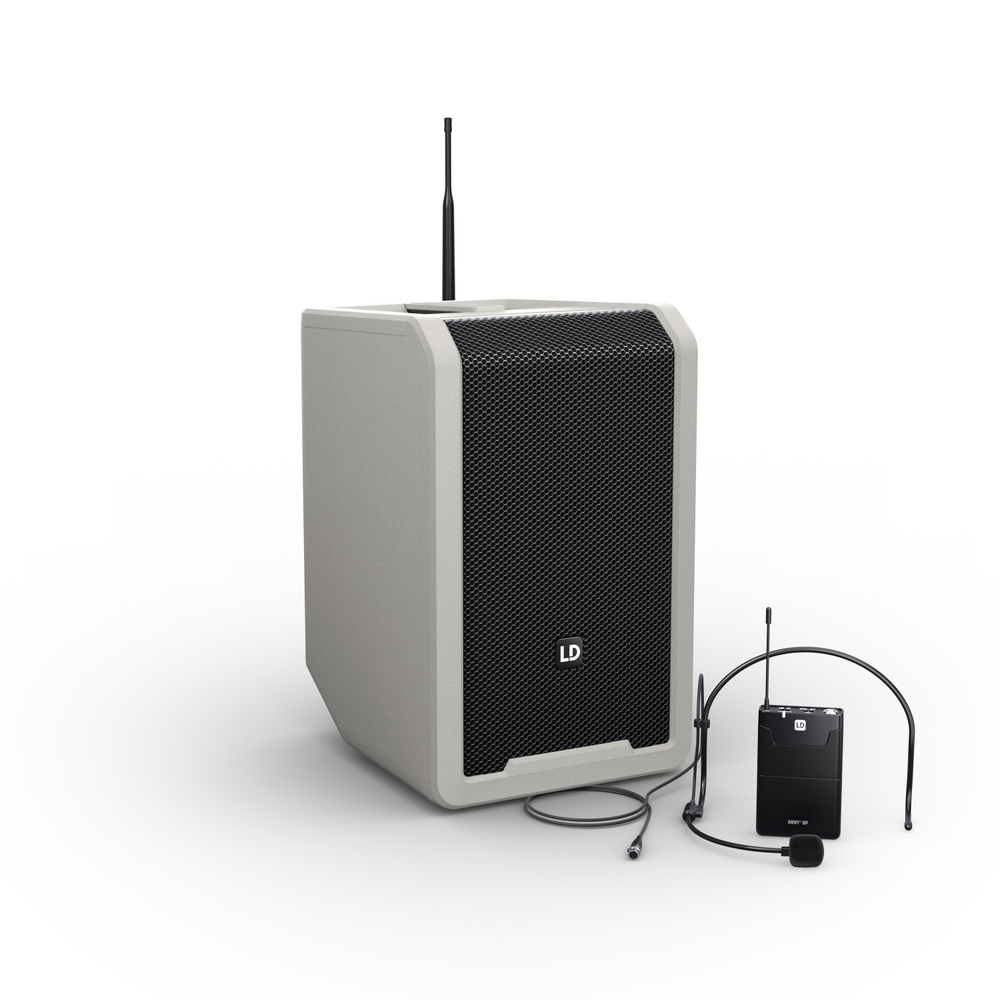 LD Systems ANNY 8 BPH 8 Inch Draagbare Accu Speaker met draadloze headset en Bodypack urban grey