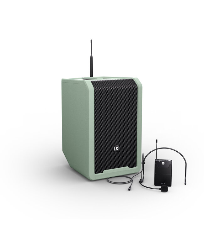 LD Systems ANNY 8 BPH 8 Inch Draagbare Accu Speaker met draadloze headset en Bodypack adventure green
