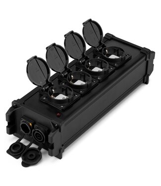 PD-Connex PSB45 Power Splitter Box P-Con TR IN/OUT met  4x shuko PD-Connex PSB45 Power Splitter Box P-Con TR IN/OUT met  4x shuko