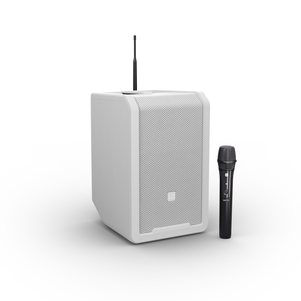LD Systems ANNY® 8 HHD accu speaker met 1 draadloze microfoon Pure white
