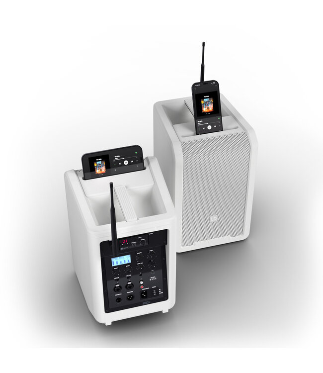 LD Systems ANNY® 8 HHD accu speaker met 1 draadloze microfoon Pure white