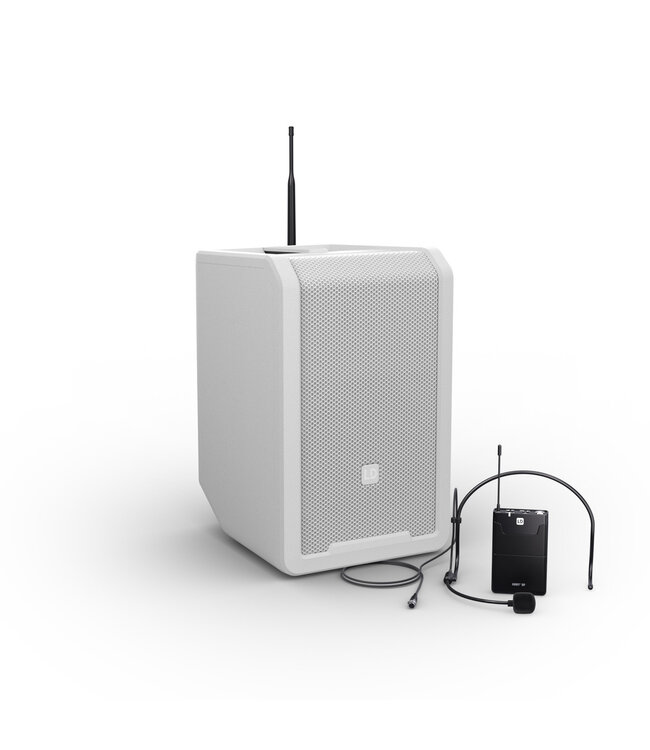 LD Systems ANNY 8 BPH 8 Inch Draagbare Accu Speaker met draadloze headset en Bodypack Pure white