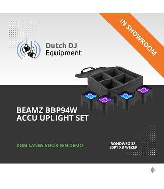 Beamz 4x BBP94W accu LED Uplights met tas