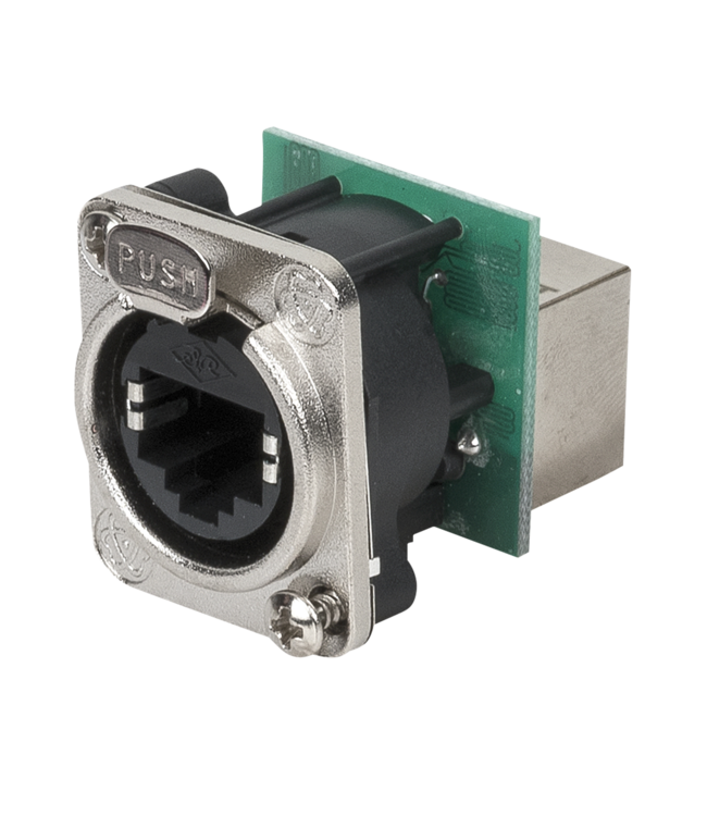Ethernet RJ45 ethernet D-size Chassis inbouwplug
