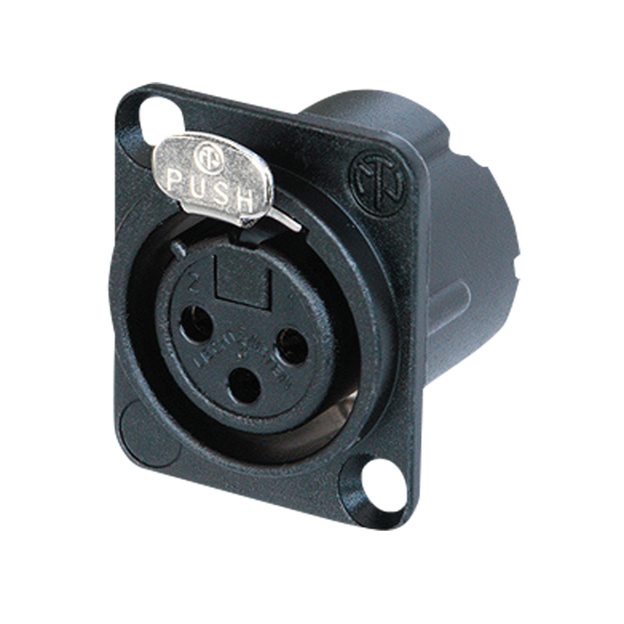 Neutrik Neutrik XLR 3P Chassis male inbouwplug met vergendeling