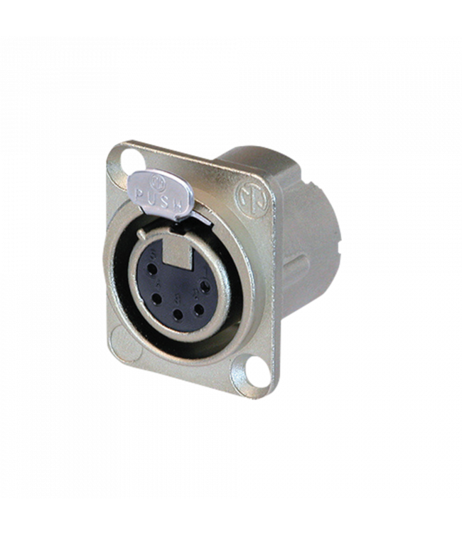 XLR 5 Chassis male inbouwplug met vergendeling