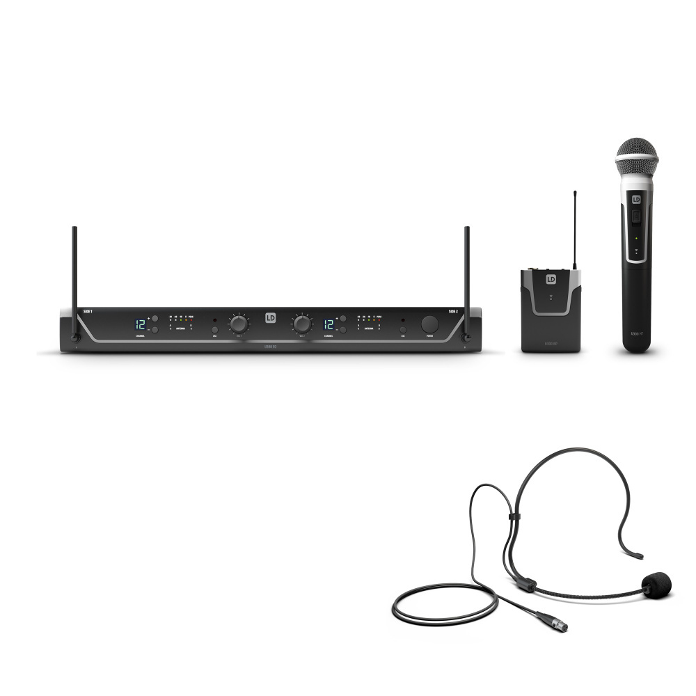 LD Systems U300 serie HBH 2 draadloze headset en handheld microfoon