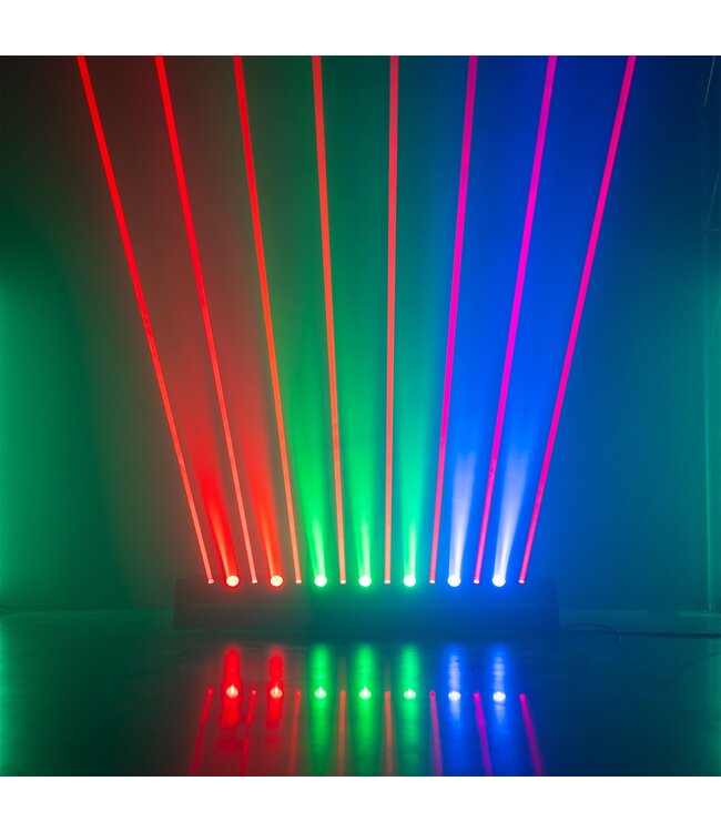 Beamz Hyaden moving ledbar met 7 led's en 8 laser beams