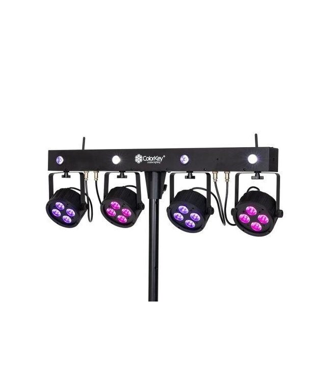 Colorkey PartyBar Mobile 150 4x led par + 4x Witte/UV LED’s