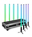 Beamz Zelos LED Tube Set RGBW IP65 8x pixeltubes in flightcase