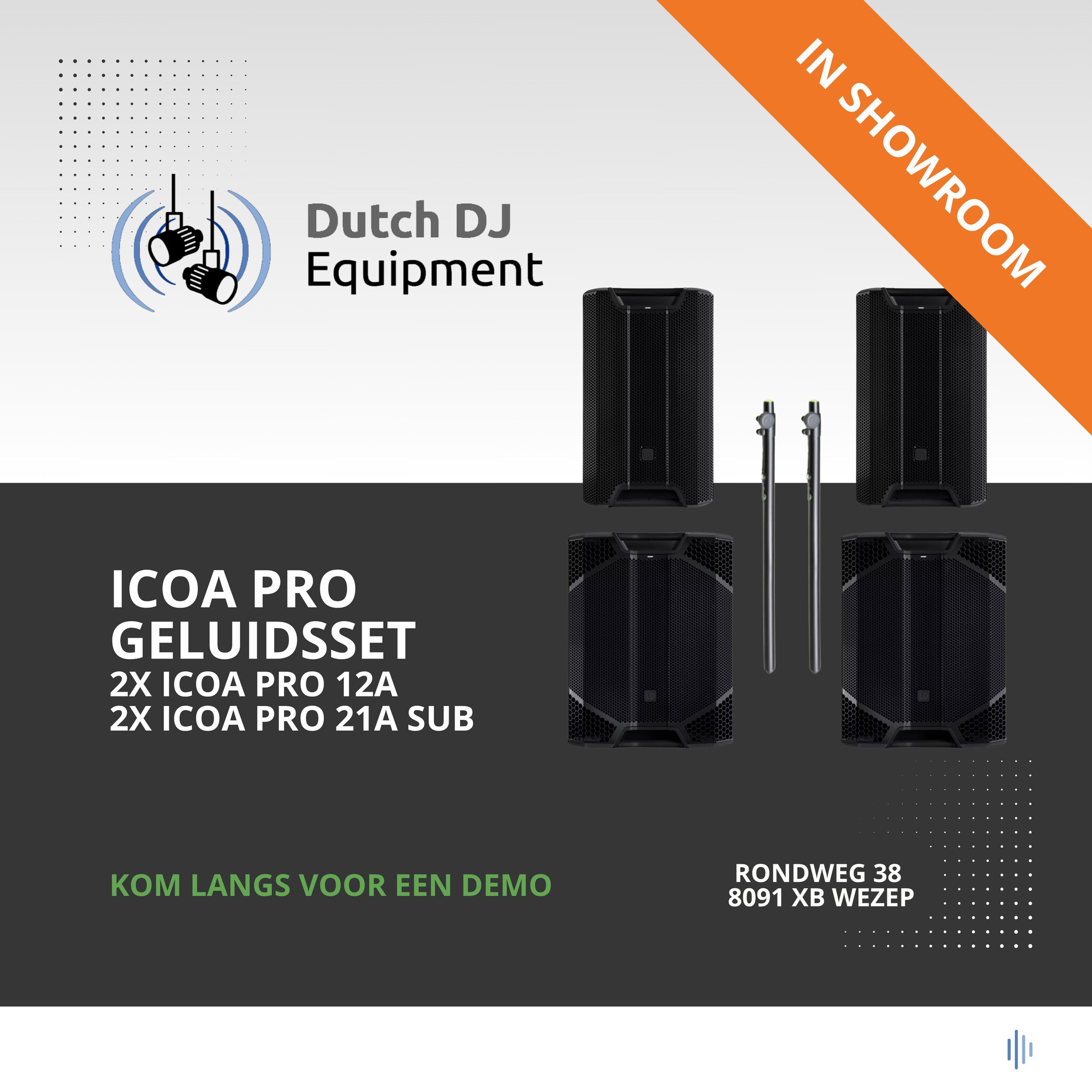 LD Systems ICOA Pro 2x 12A + SUB 21A Set complete geluidsset