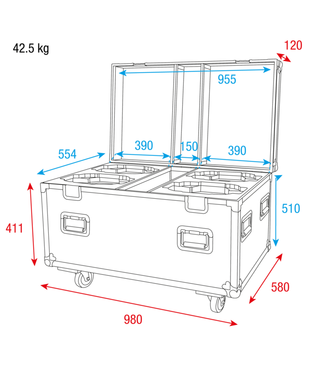 Showtec Case voor 4x Xpression 2000