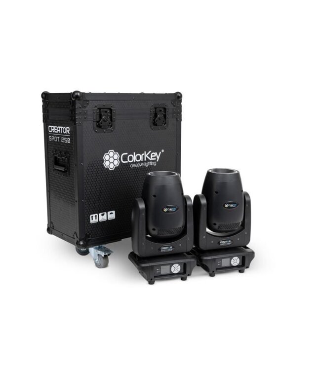 Colorkey Creator Spot 250 movinghead - 2 in flightcase