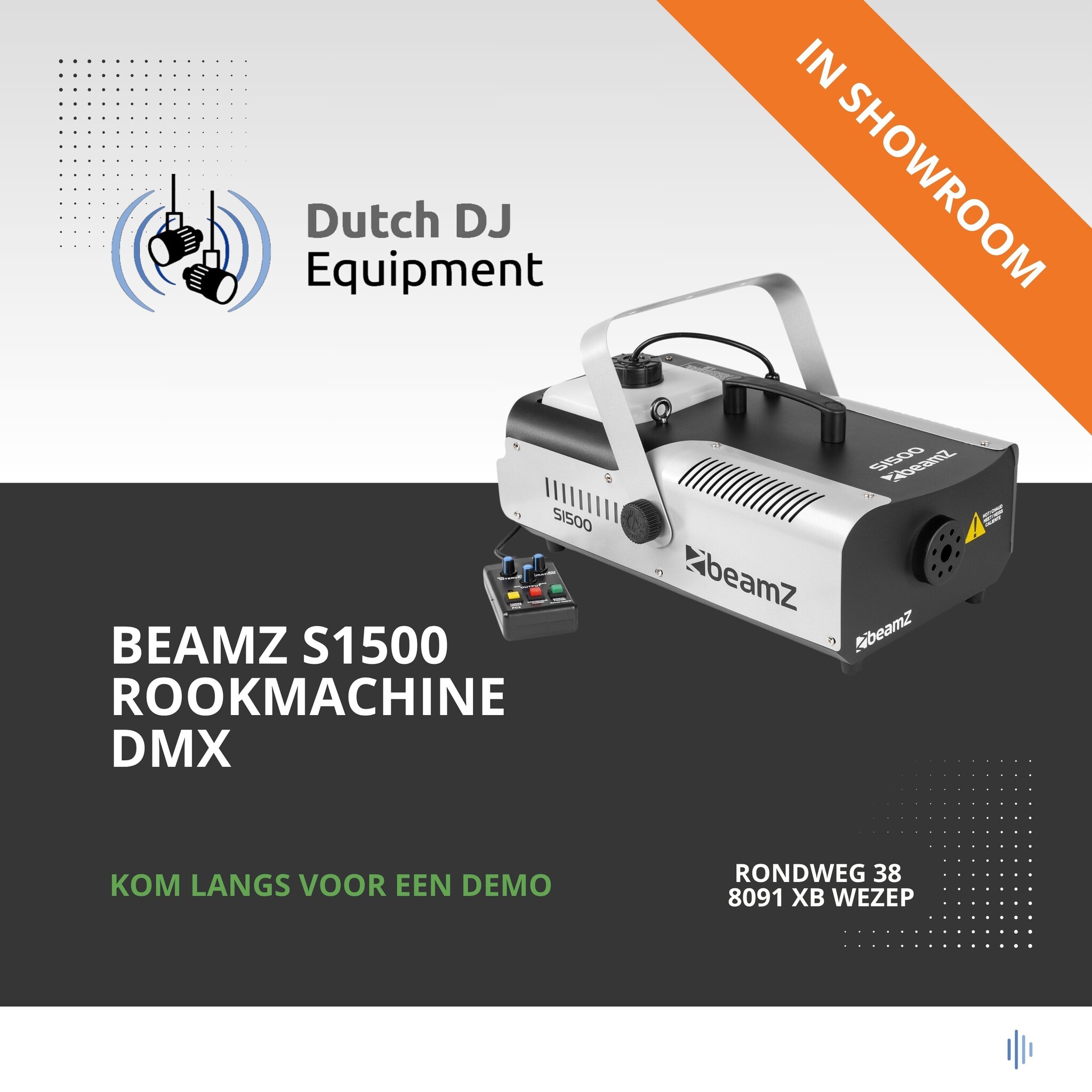 Beamz S1500 rookmachine DMX