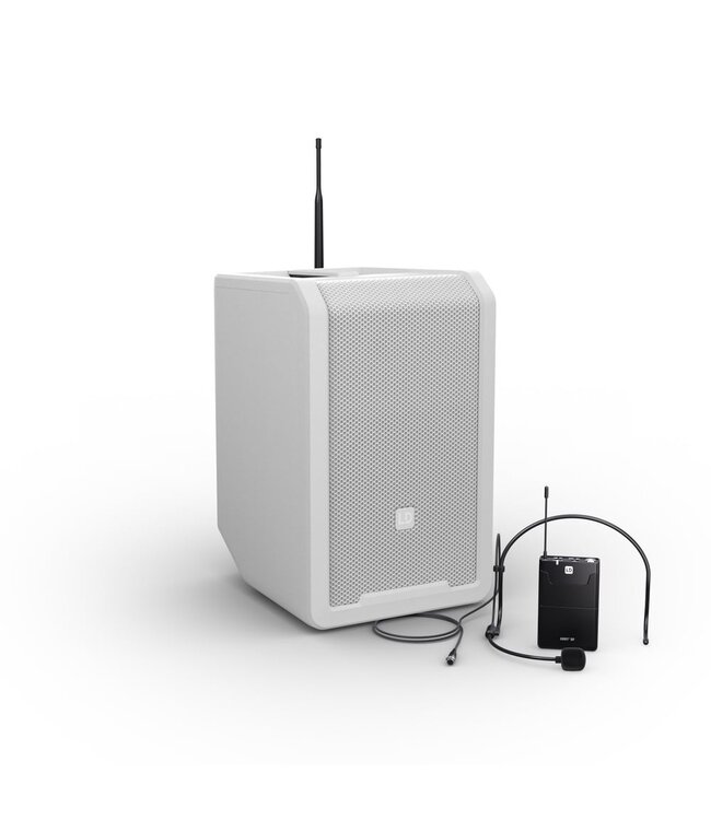 B-stock LD Systems ANNY 8 BPH 8 Inch Draagbare Accu Speaker met draadloze headset en Bodypack Pure white - Copy