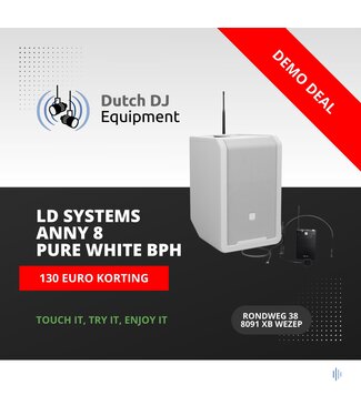LD Systems B-stock ANNY 8 BPH 8 Inch Draagbare Accu Speaker met draadloze headset en Bodypack Pure white