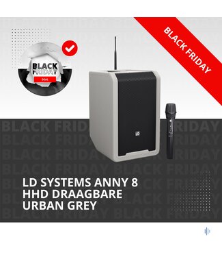 LD Systems ANNY 8 HHD Draagbare 8 Inch accu speaker met 1 draadloze microfoon Urban Grey