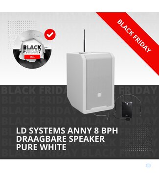 LD Systems ANNY 8 BPH 8 Inch Draagbare Accu Speaker met draadloze headset en Bodypack Pure white