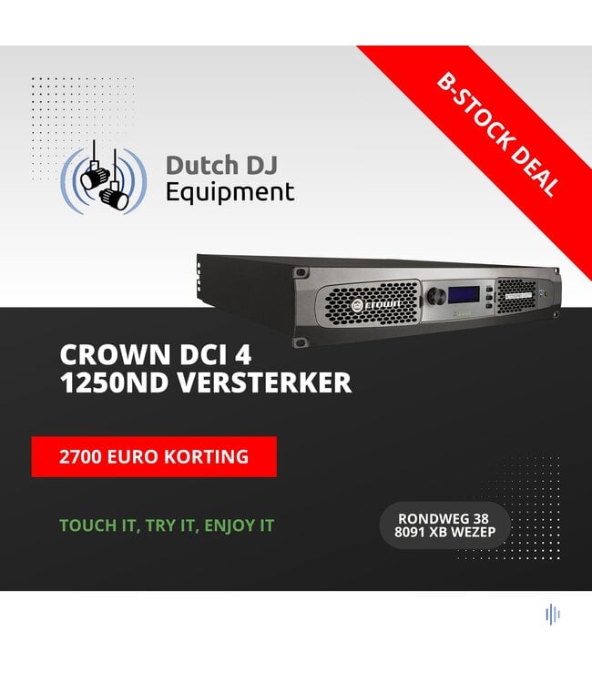 B-stock Crown DCi 4 1250ND versterker