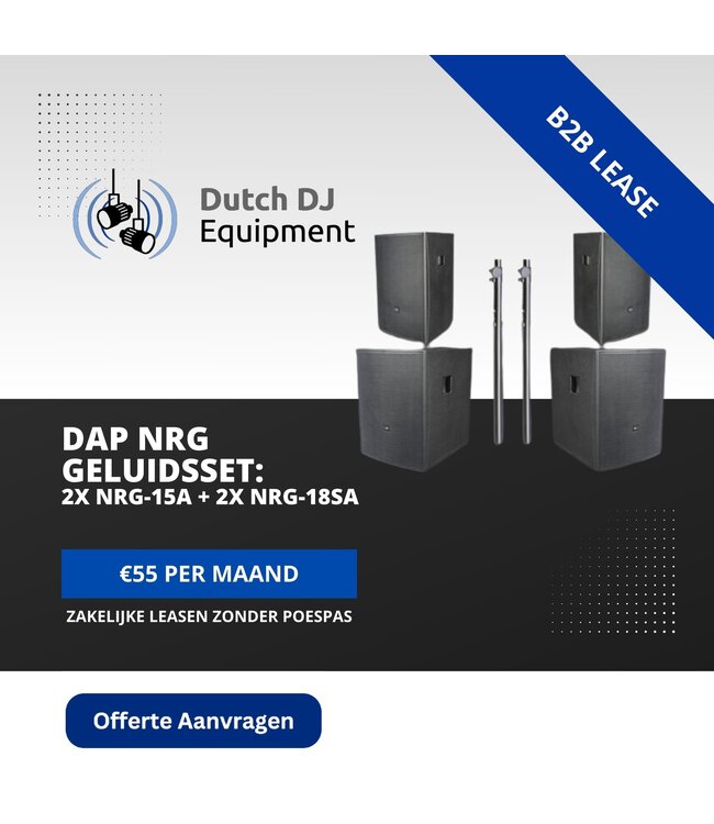 DAP NRG geluidsset 2x 18SA + 12A met hoezen en kabels