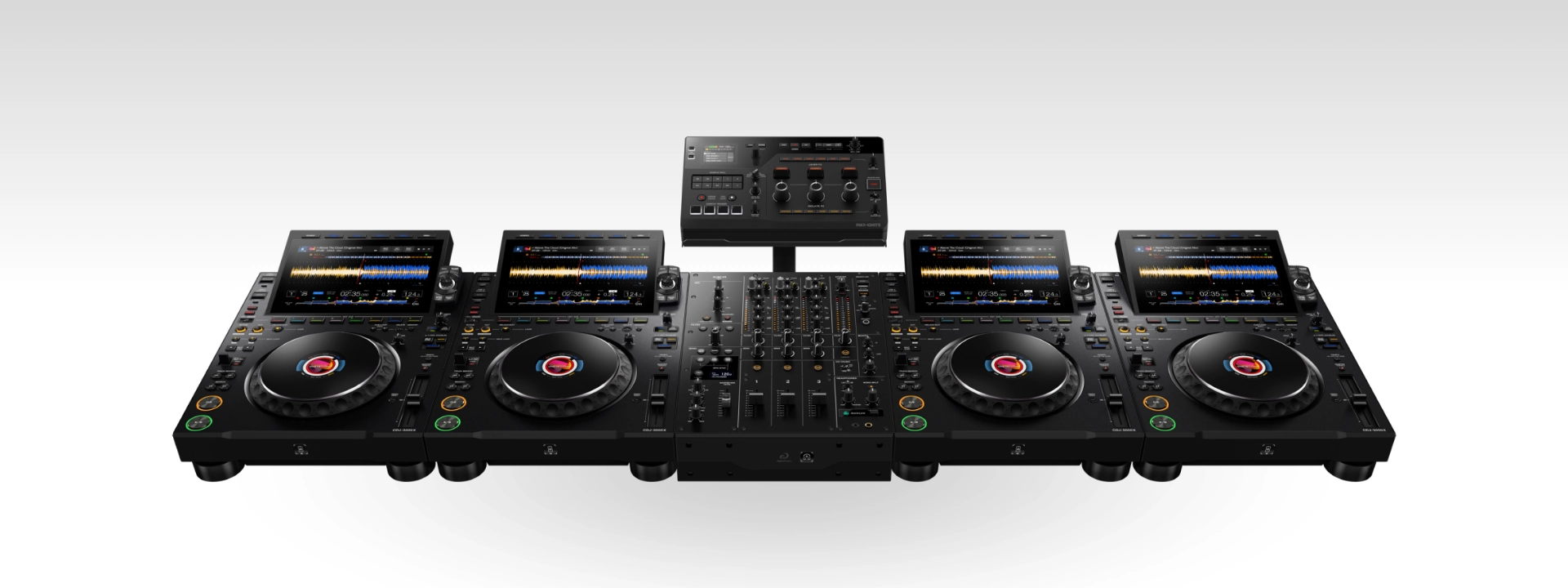 AlphaTheta RMX-IGNITE setup met 4x CDJ-3000x en DJM mixer