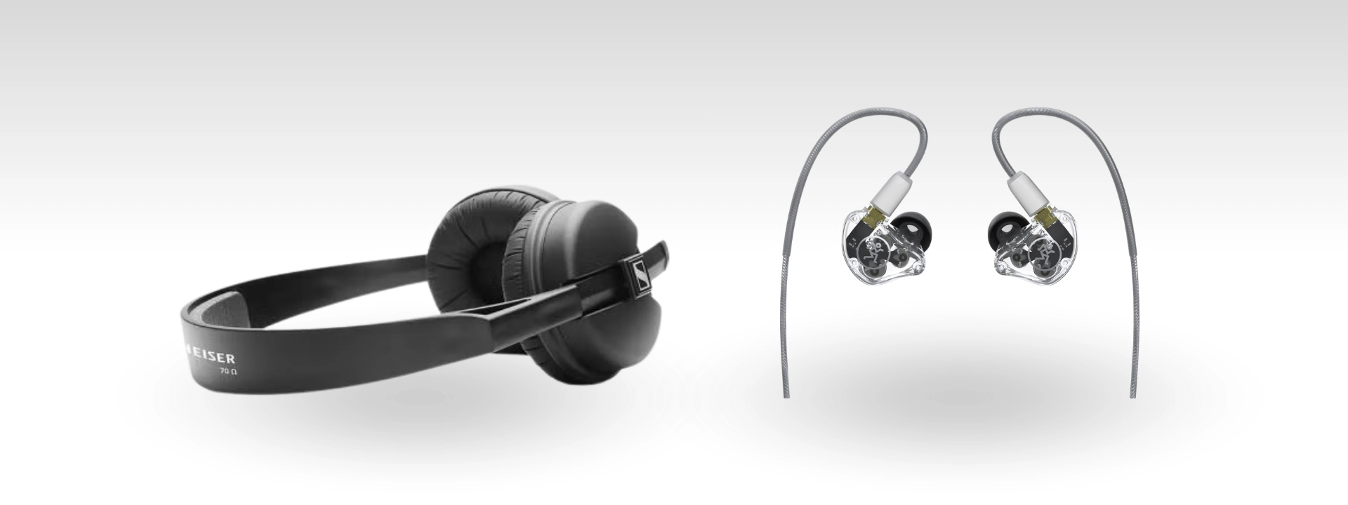 Sennheiser HD25 en Mackie In-Ear Monitors