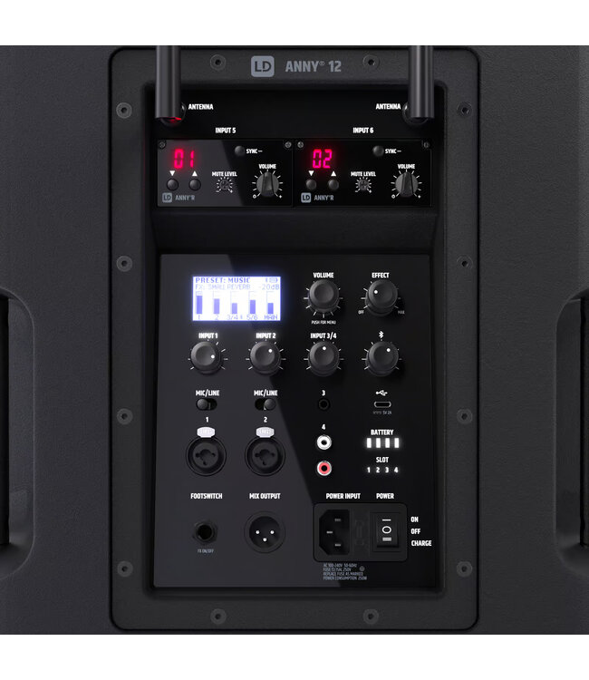 LD Systems ANNY 12 HBH2 Accu Speaker met Headset, Bodypack & Draadloze Microfoon