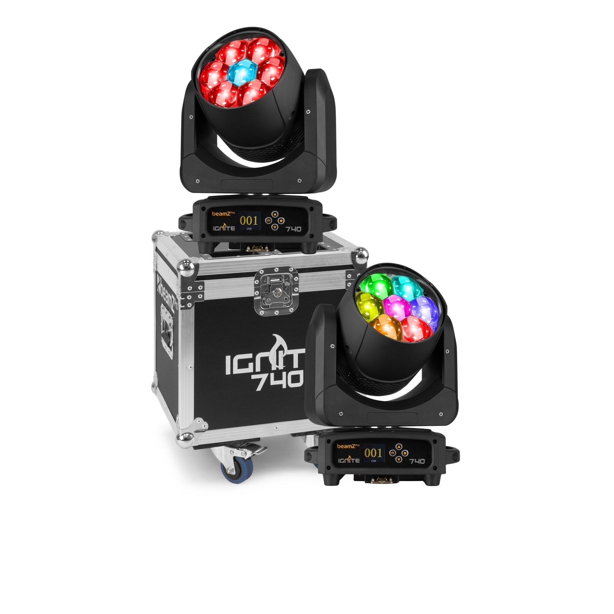 Beamz Ignite740 set met flightcase