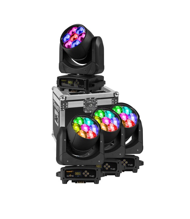 Beamz Ignite740 set met flightcase