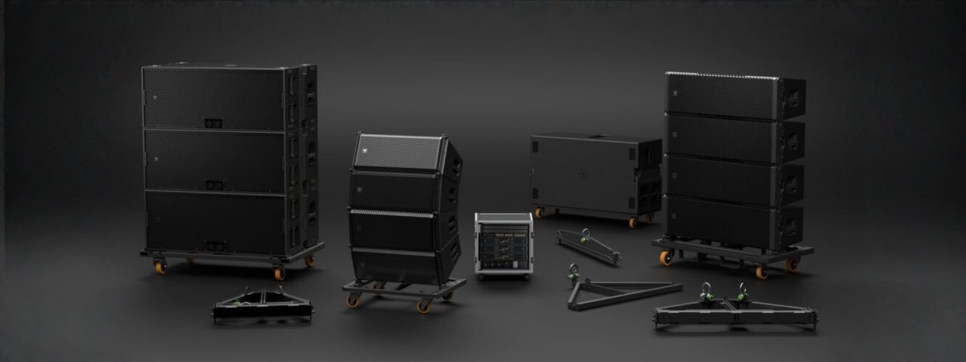 Volledige RCF TT+ line array series PA speakers met subwoofers