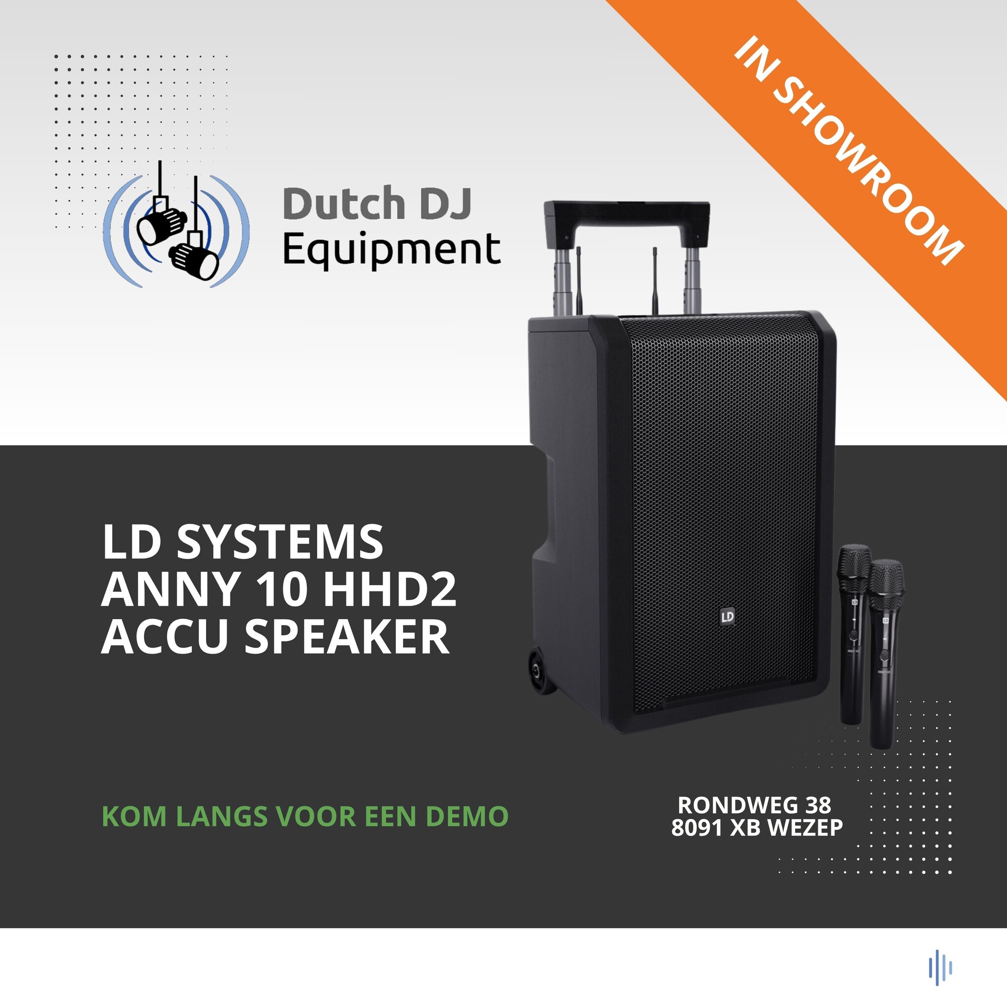 LD Systems ANNY® 10 HHD 2 accu speaker met bluetooth en 2x wireless microfoon