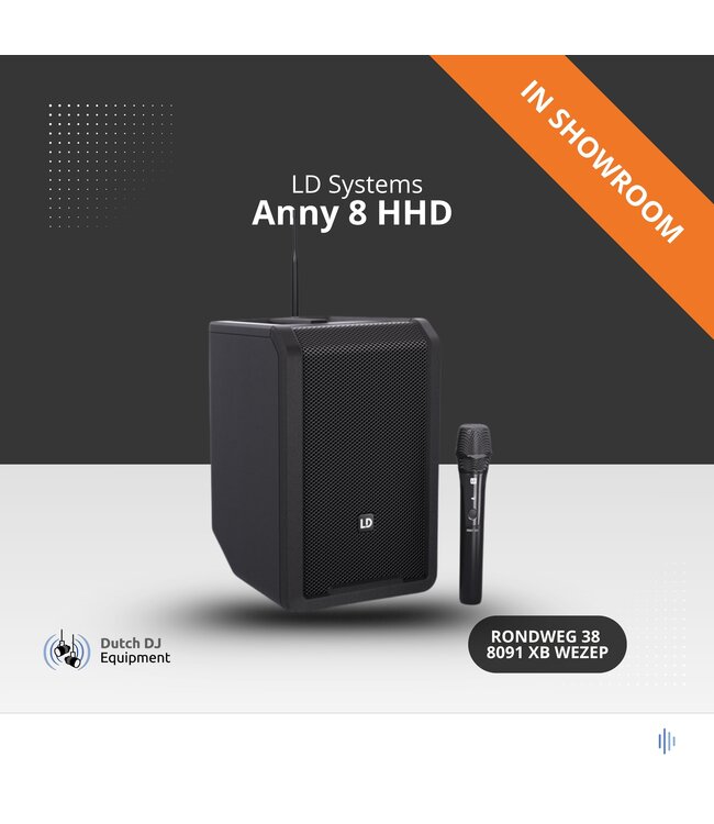 LD Systems ANNY® 8 HHD accu speaker met 1 draadloze microfoon stage black