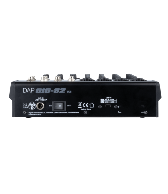 DAP GIG-82 V2 8-kanaals analoog mengpaneel met FX