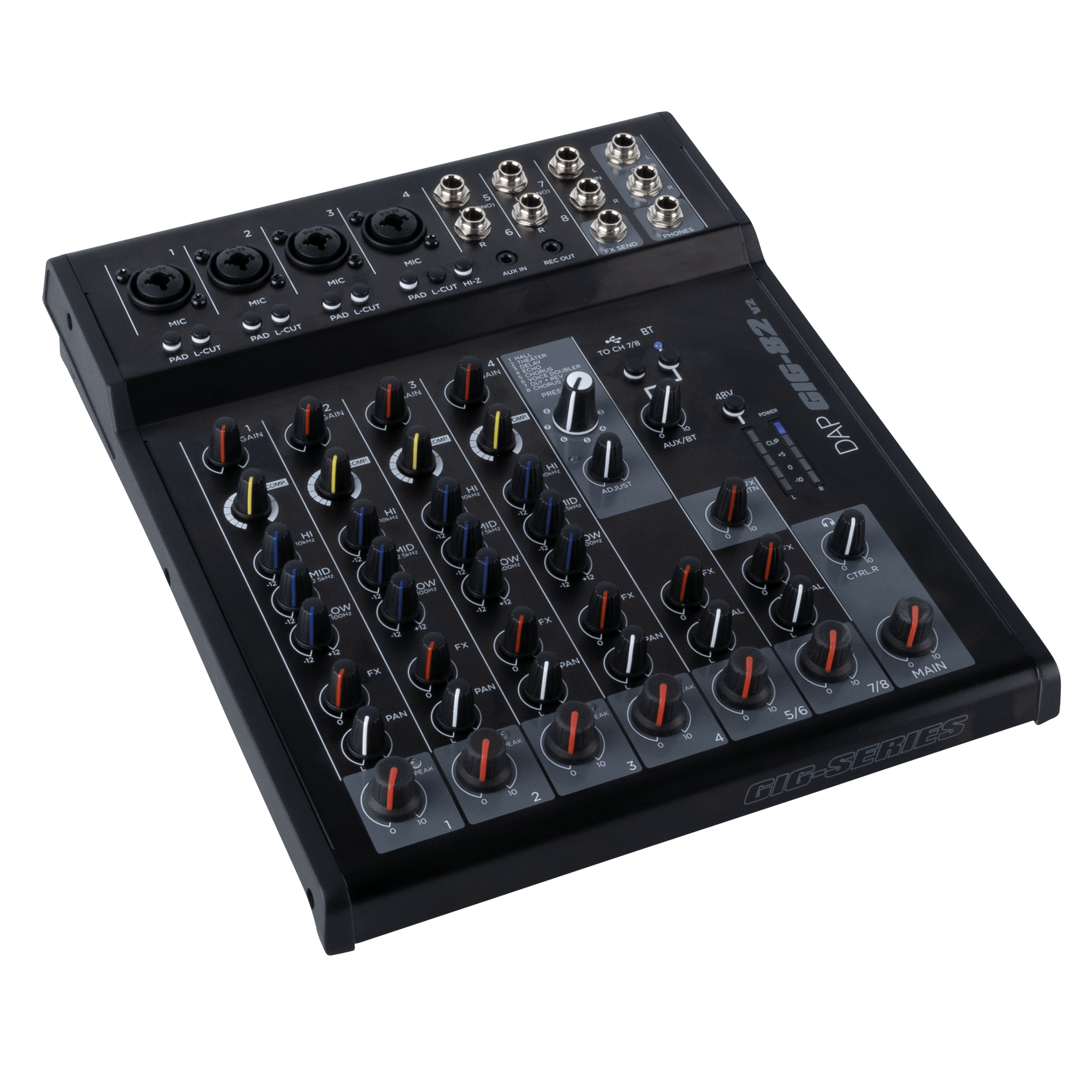 DAP GIG-82 V2 8-kanaals analoog mengpaneel met FX