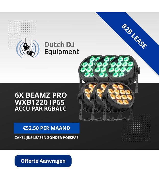 Beamz WXB1220 IP65 RGBALC outdoor accu par