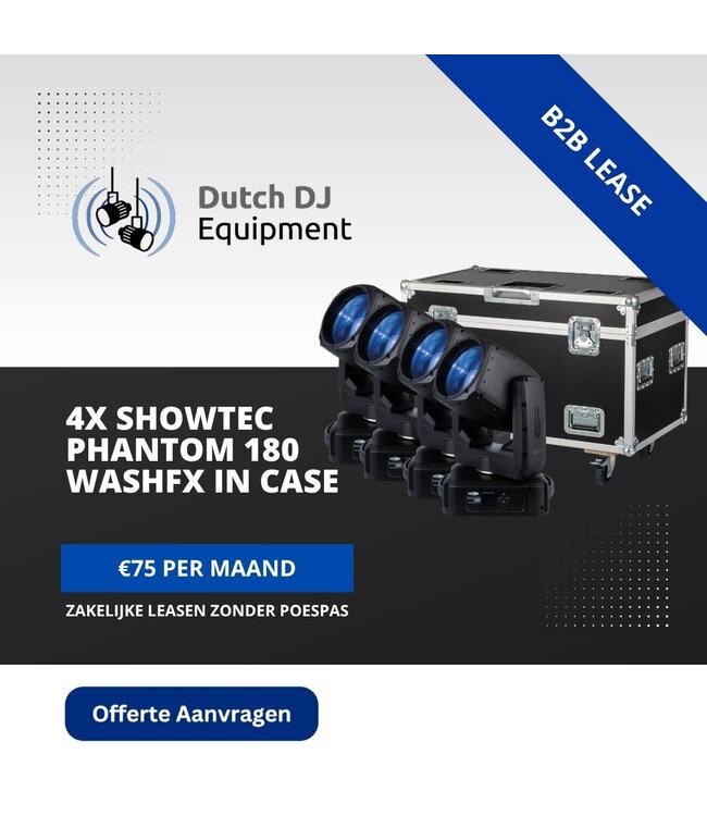 Showtec Phantom 180 WashFX RGBL LED-wash movinghead met pixeleffecten