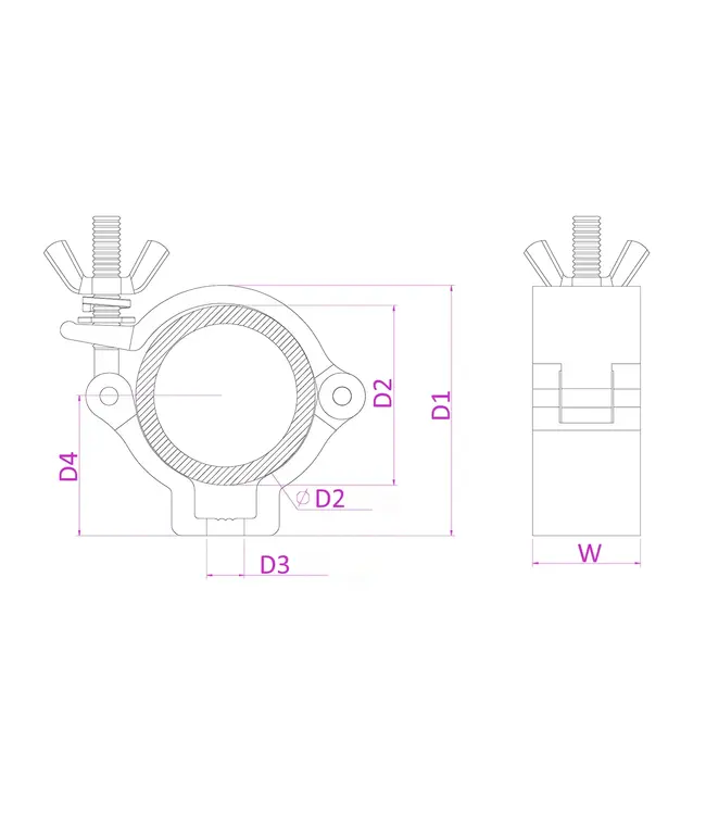 Beamz BC50B-100 Half Coupler Slimline 100kg zwart
