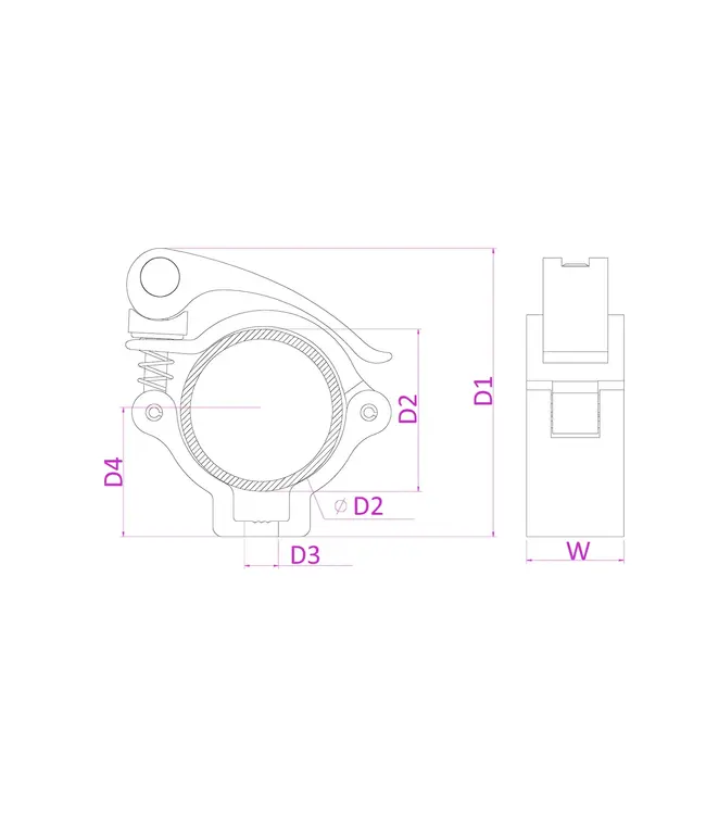 Beamz BC50B-50 Quick Release Half Coupler zwart