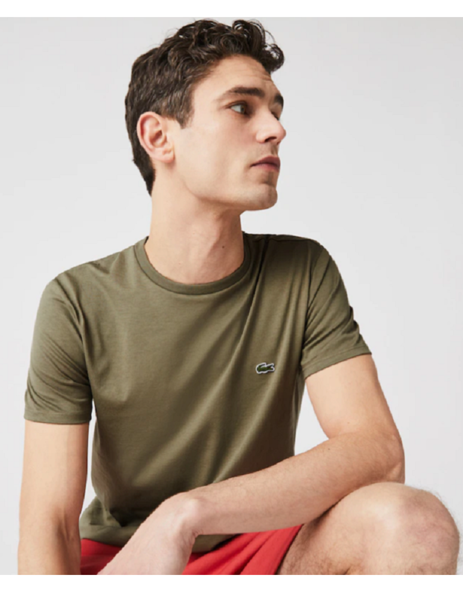 khaki lacoste shirt