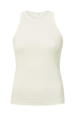 YAYA YAYA Katoenen geribde singlet met ronde hals ivory white