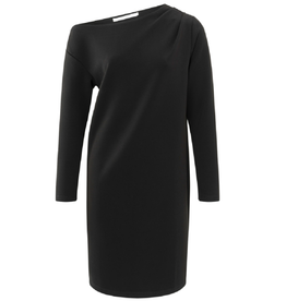 YAYA YAYA Zwarte off-shoulder jurk met lange mouwen