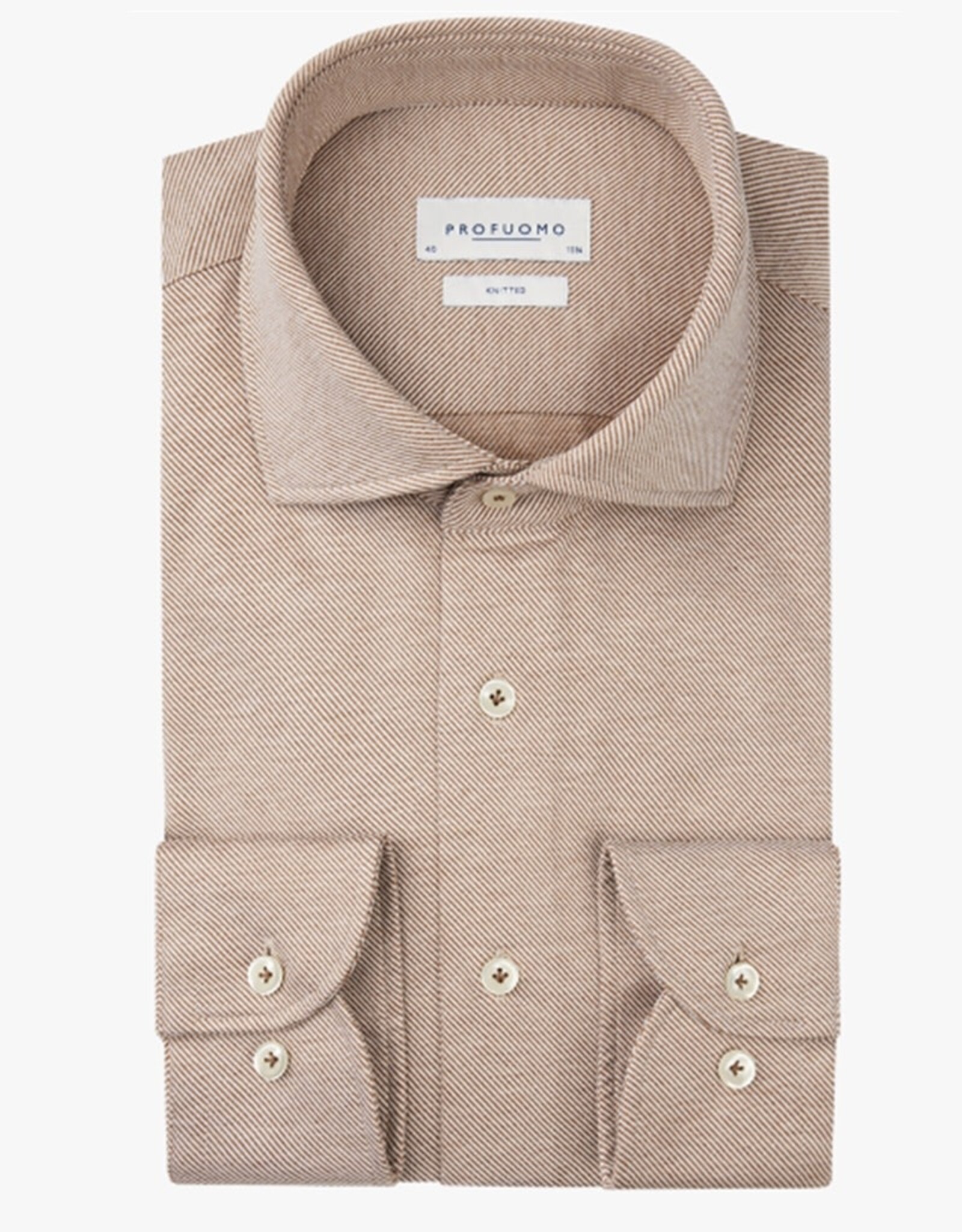 PROFUOMO Profuomo knitted shirt beige cutaway