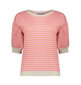 Geisha Geisha top stripe pink orange sand