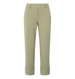 YAYA YAYA  Jersey pantalon met vaste omgeslagen zoom Soft green