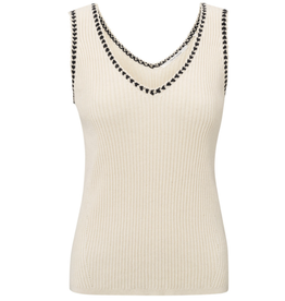 YAYA YAYA geribde tanktop met stikseldetail sand
