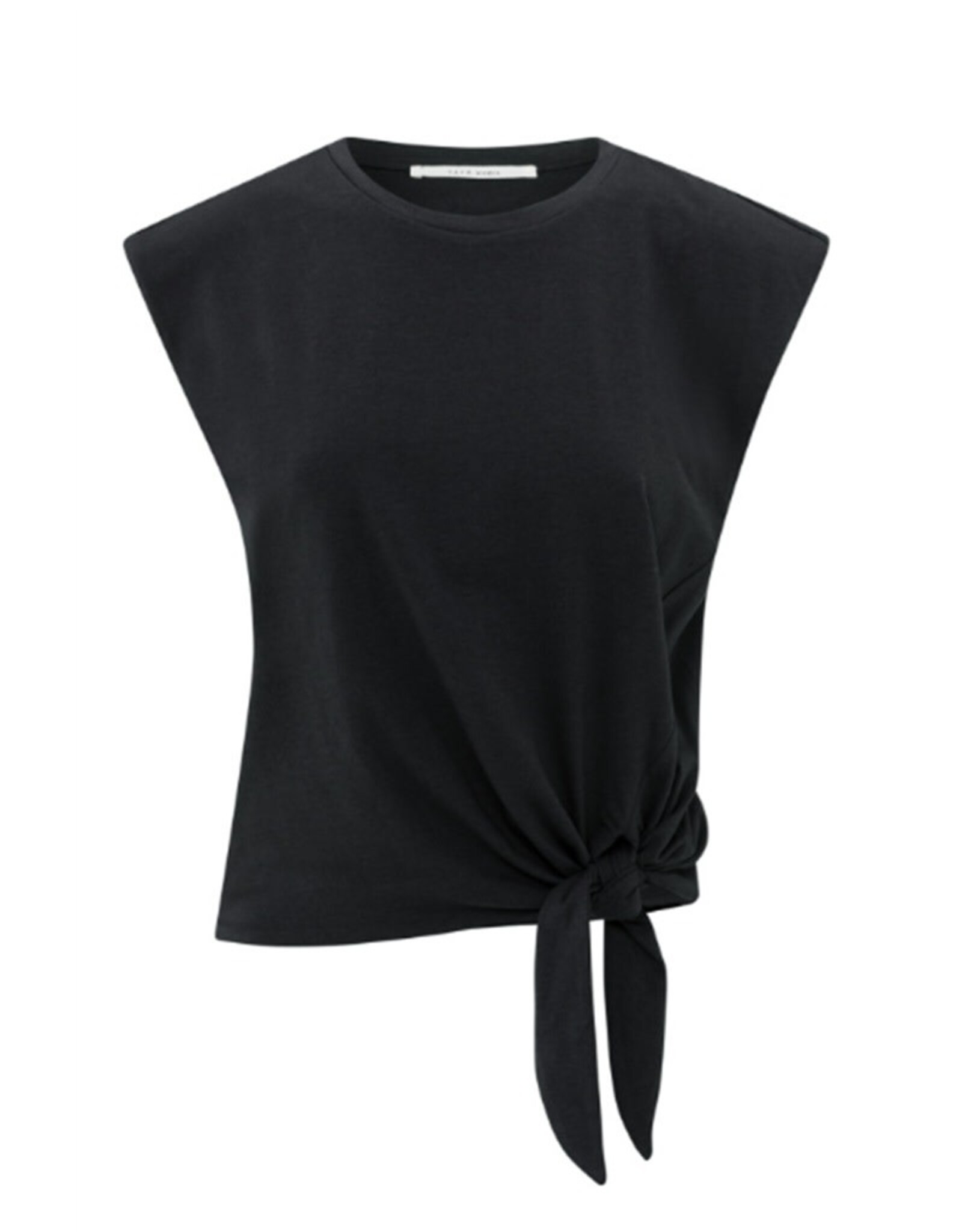 YAYA YAYA Mouwloze top met knoopdetail washed black