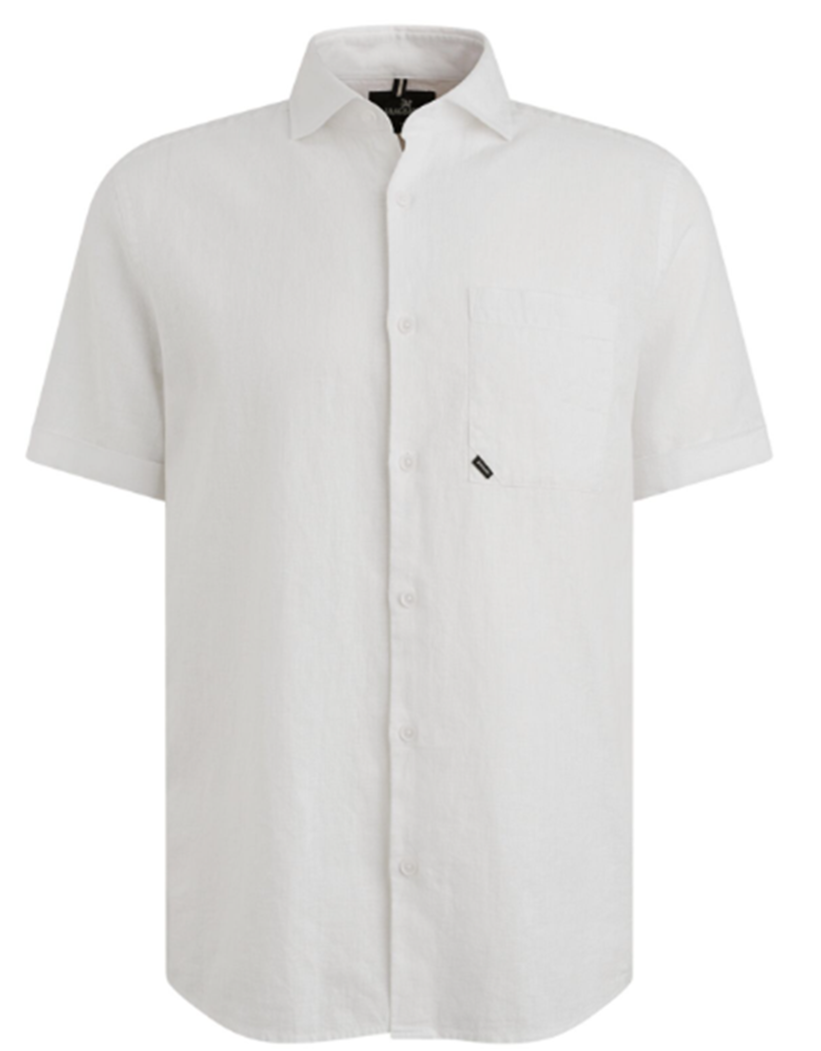 Vanguard Vanguard short sleeve shirt linen cotton blend wit