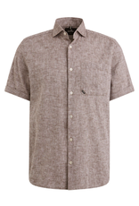 Vanguard Vanguard short sleeve shirt linen cotton blend bruin