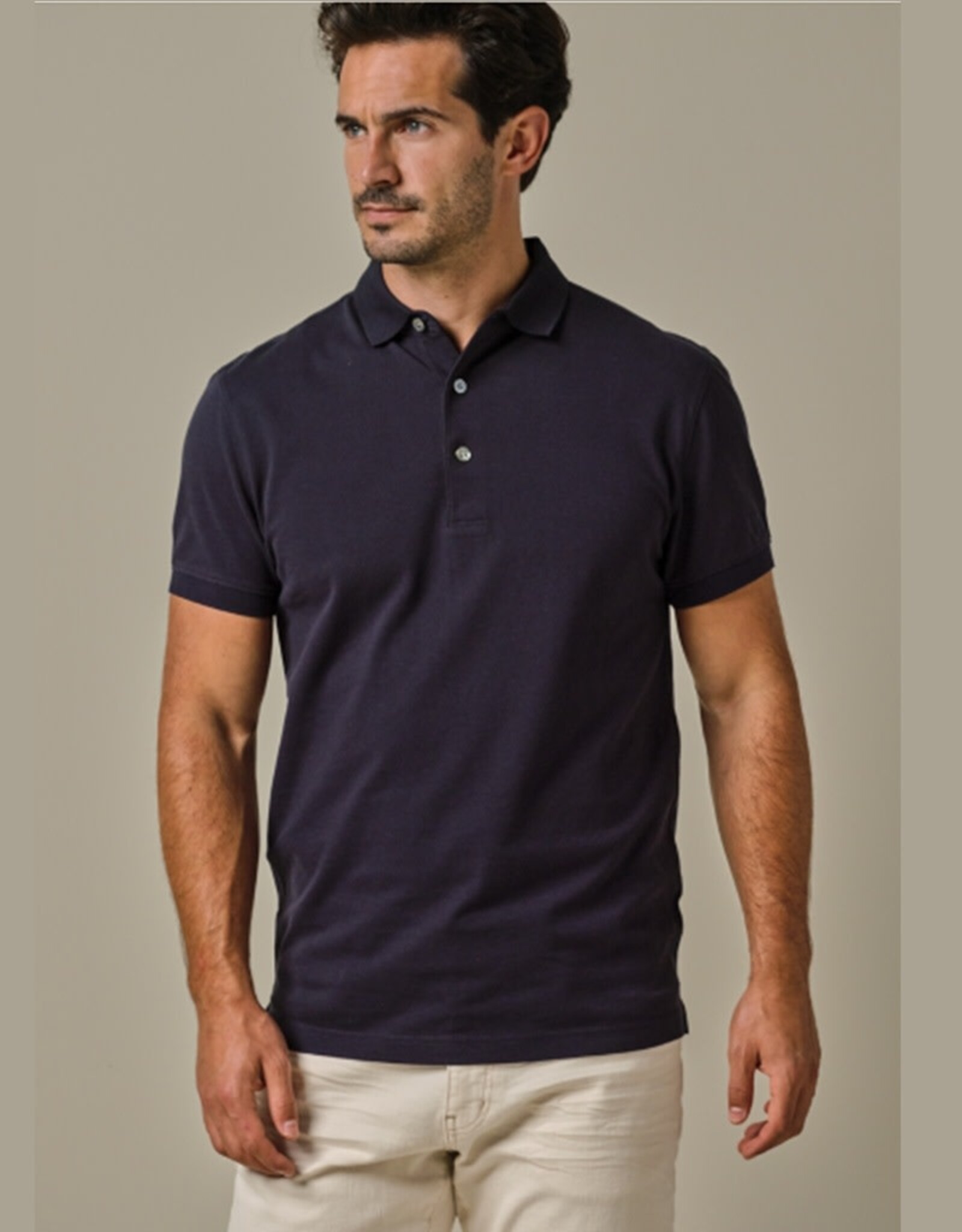 PROFUOMO Profuomo stretch pique polo navy
